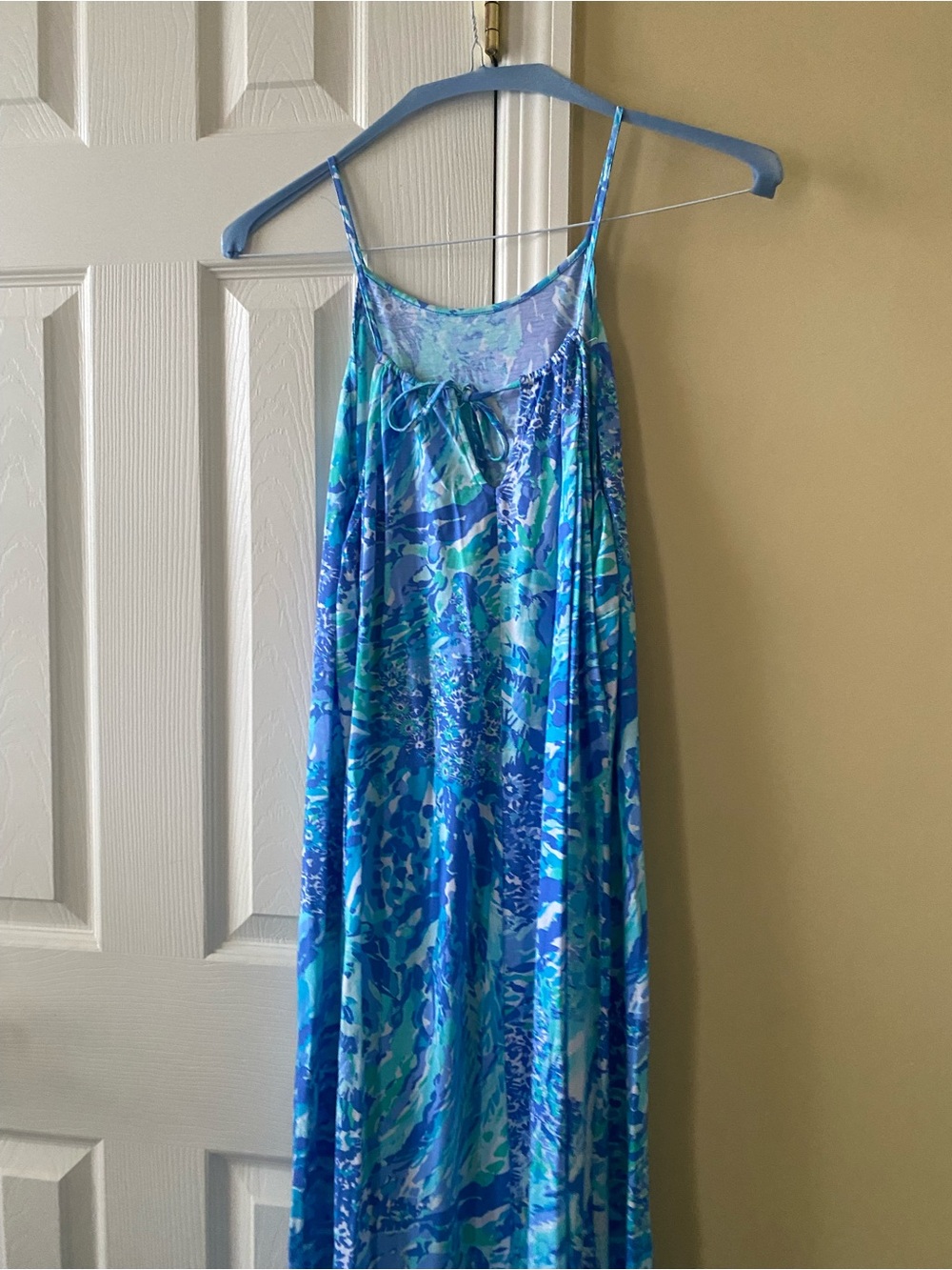 Lilly Pulitzer Turquoise & Blue Print Spaghetti-Strap Maxi Dress - Picture 2 of 5